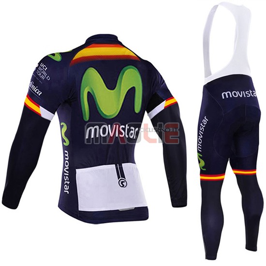 Maglia Movistar manica lunga 2017 verde e blu